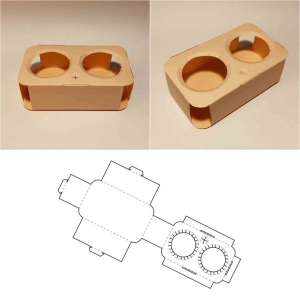 جعبه مدل دار دایکاتی کارتن جا لیوانی