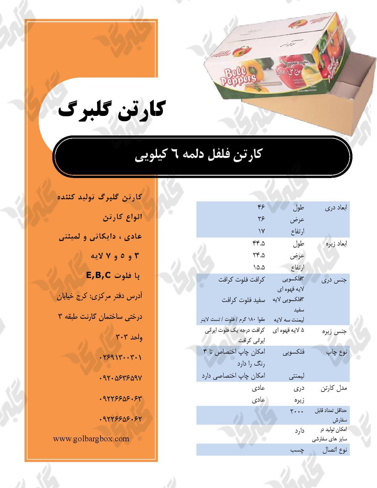 کارتن فلفل دلمه